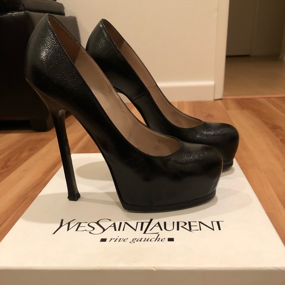 YSL Saint Laurent black shoes size 7 designer